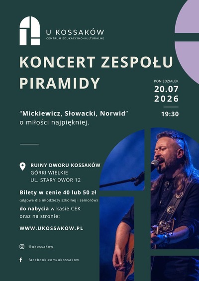 Plakat wydarzenia:  Koncert zespołu Piramidy 