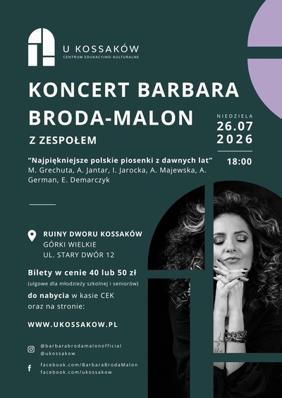 Plakat wydarzenia:  Koncert Barbara Broda - Malon 
